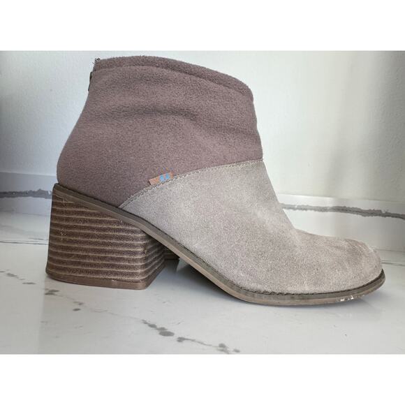Tom's Heeled‎ Booties Suede Camel Size 10 - Picture 2 of 11